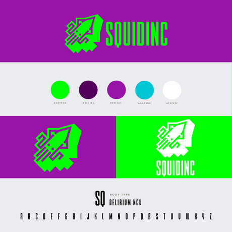 Squid logo design brand guide