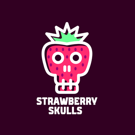 strawberry skull logo